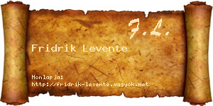 Fridrik Levente névjegykártya